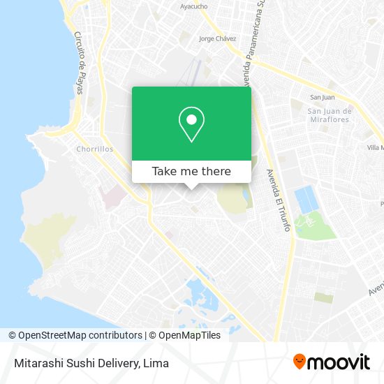 Mitarashi Sushi Delivery map
