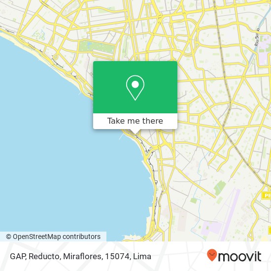 GAP, Reducto, Miraflores, 15074 map