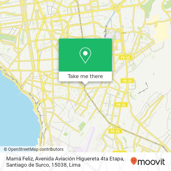 Mamá Feliz, Avenida Aviación Higuereta 4ta Etapa, Santiago de Surco, 15038 map