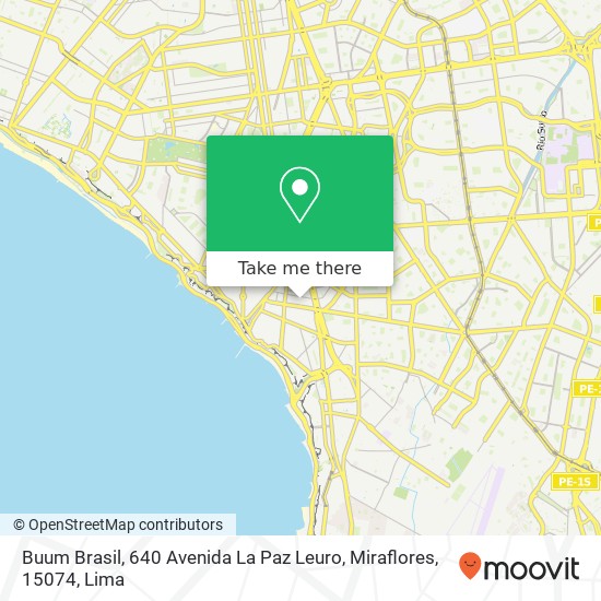 Buum Brasil, 640 Avenida La Paz Leuro, Miraflores, 15074 map