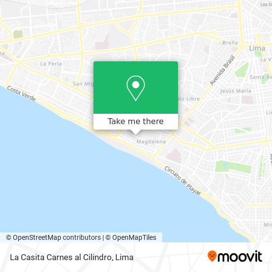 La Casita Carnes al Cilindro map
