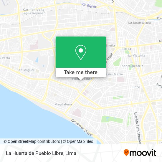 La Huerta de Pueblo Libre map