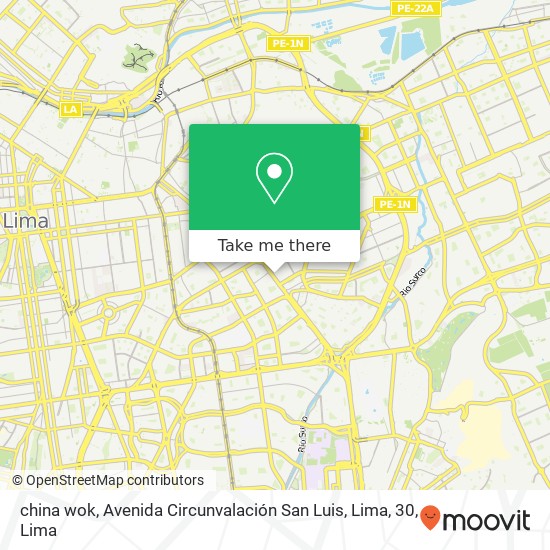 china wok, Avenida Circunvalación San Luis, Lima, 30 map