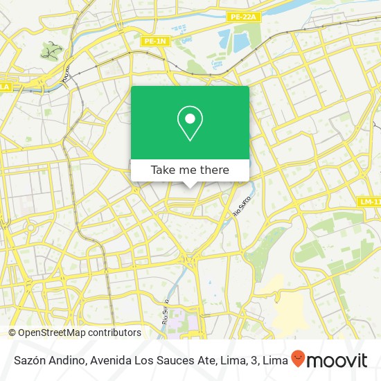 Sazón Andino, Avenida Los Sauces Ate, Lima, 3 map