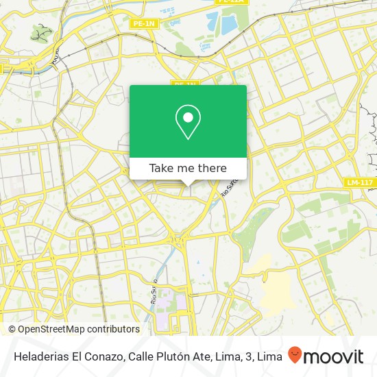 Heladerias El Conazo, Calle Plutón Ate, Lima, 3 map