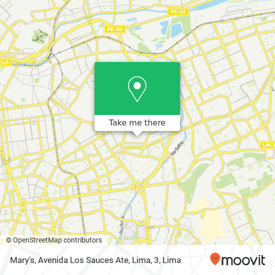 Mapa de Mary's, Avenida Los Sauces Ate, Lima, 3