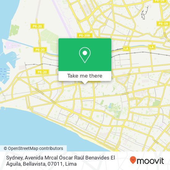 Sydney, Avenida Mrcal Óscar Raúl Benavides El Águila, Bellavista, 07011 map