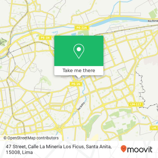 47 Street, Calle La Minería Los Ficus, Santa Anita, 15008 map