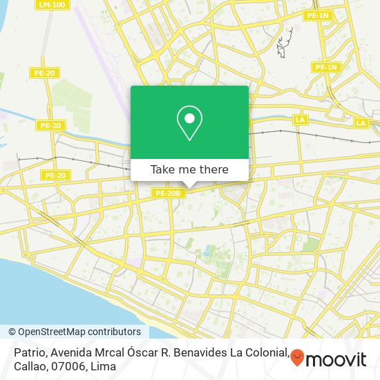 Patrio, Avenida Mrcal Óscar R. Benavides La Colonial, Callao, 07006 map