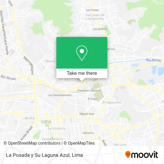 La Posada y Su Laguna Azul map