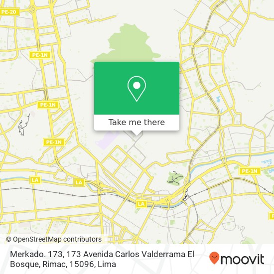 Mapa de Merkado. 173, 173 Avenida Carlos Valderrama El Bosque, Rimac, 15096