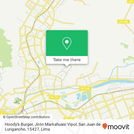 Hoody's Burger, Jirón Markahuasi Vipol, San Juan de Lurigancho, 15427 map