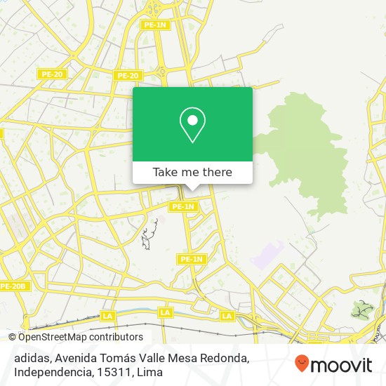 adidas, Avenida Tomás Valle Mesa Redonda, Independencia, 15311 map