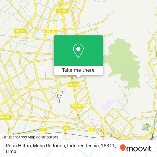 Paris Hilton, Mesa Redonda, Independencia, 15311 map