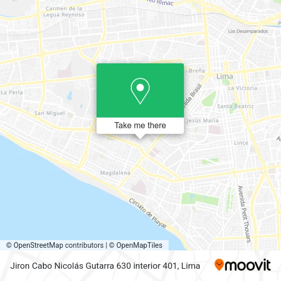 Mapa de Jiron Cabo Nicolás Gutarra 630 interior 401