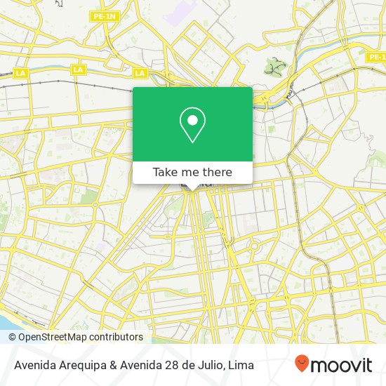 Avenida Arequipa & Avenida 28 de Julio map