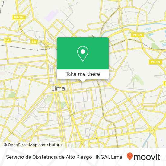 Servicio de Obstetricia de Alto Riesgo HNGAI map