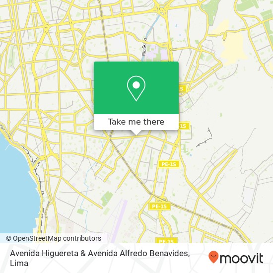Mapa de Avenida Higuereta & Avenida Alfredo Benavides