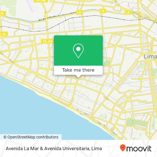 Mapa de Avenida La Mar & Avenida Universitaria