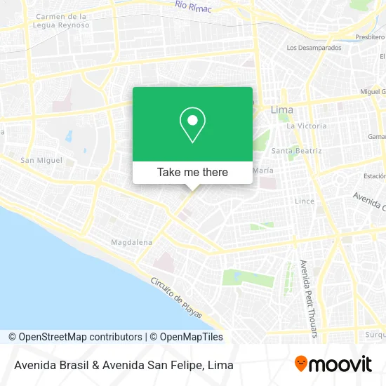 Mapa de Avenida Brasil & Avenida San Felipe