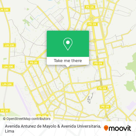 Avenida Antunez de Mayolo & Avenida Universitaria map