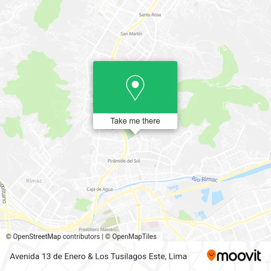 Avenida 13 de Enero & Los Tusilagos Este map
