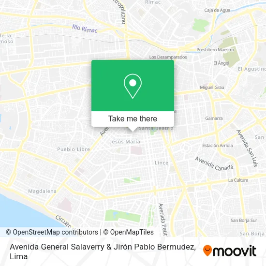 Avenida General Salaverry & Jirón Pablo Bermudez map