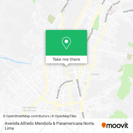 Avenida Alfredo Mendiola & Panamericana Norte map