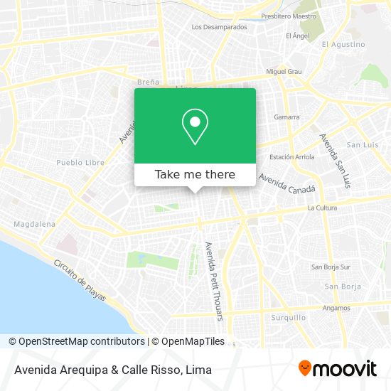 Avenida Arequipa & Calle Risso map