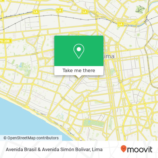 Avenida Brasil & Avenida Simón Bolivar map