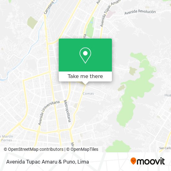 Avenida Tupac Amaru & Puno map