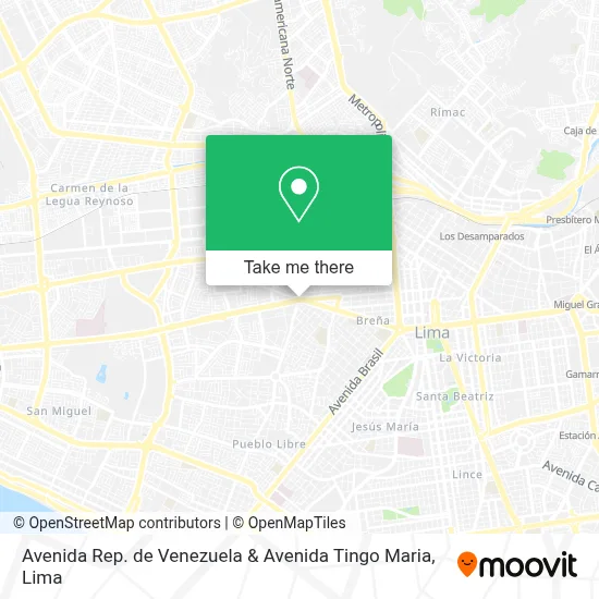 Avenida Rep. de Venezuela & Avenida Tingo Maria map