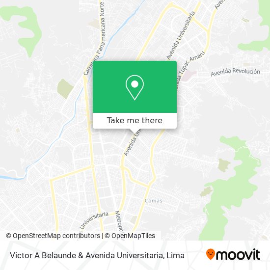Victor A Belaunde & Avenida Universitaria map