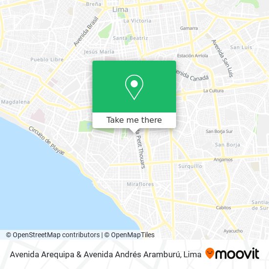 Avenida Arequipa & Avenida Andrés Aramburú map