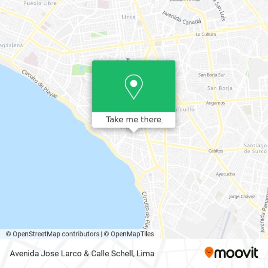 Avenida Jose Larco & Calle Schell map