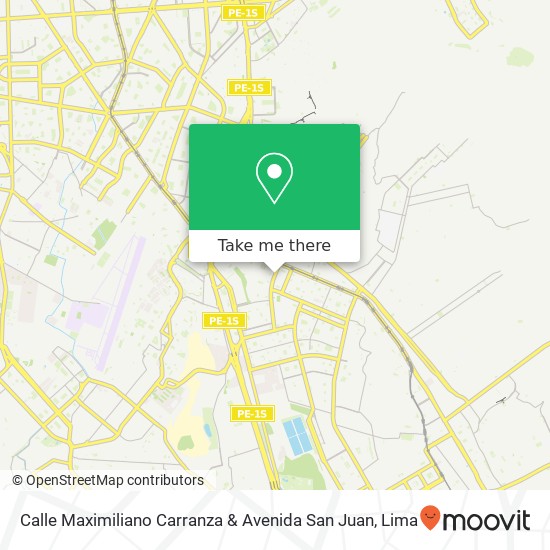 Calle Maximiliano Carranza & Avenida San Juan map