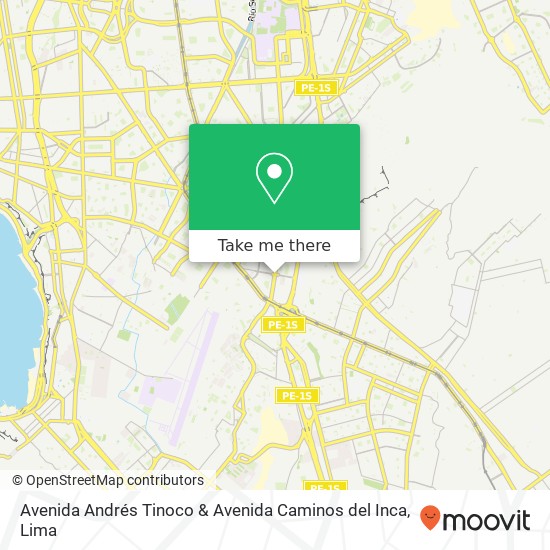 Mapa de Avenida Andrés Tinoco & Avenida Caminos del Inca