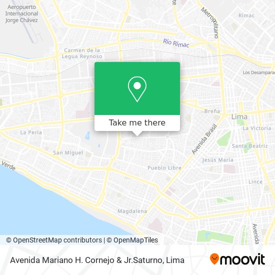 Mapa de Avenida Mariano H. Cornejo & Jr.Saturno