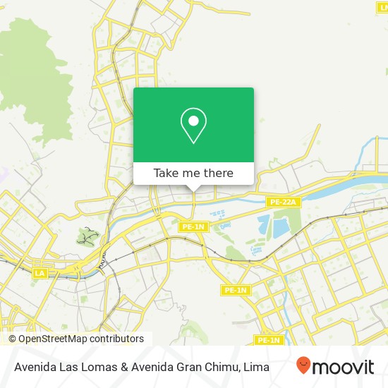 Mapa de Avenida Las Lomas & Avenida Gran Chimu