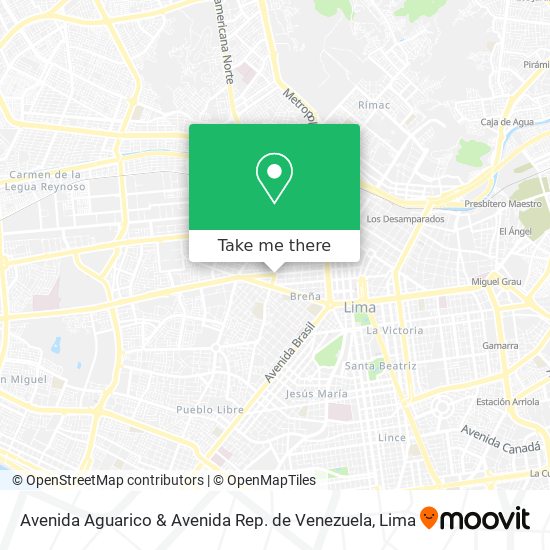 Avenida Aguarico & Avenida Rep. de Venezuela map