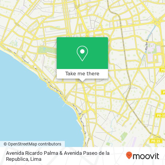 Mapa de Avenida Ricardo Palma & Avenida Paseo de la Republica