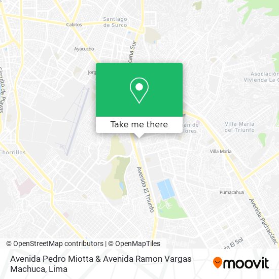 Avenida Pedro Miotta & Avenida Ramon Vargas Machuca map