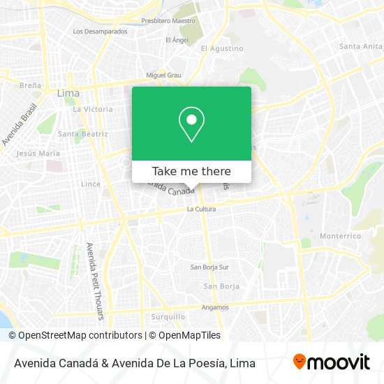 Avenida Canadá & Avenida De La Poesía map