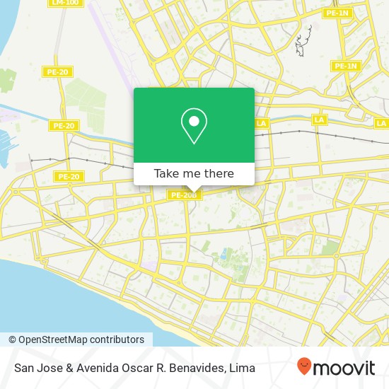 San Jose & Avenida Oscar R. Benavides map