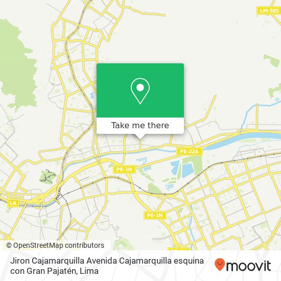 Mapa de Jiron Cajamarquilla Avenida Cajamarquilla esquina con Gran Pajatén