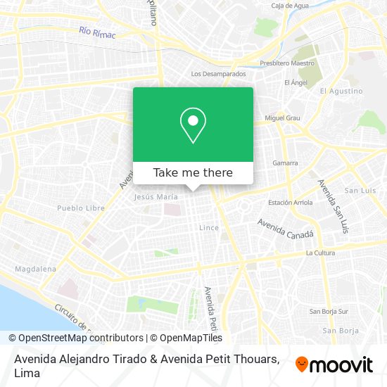 Avenida Alejandro Tirado & Avenida Petit Thouars map