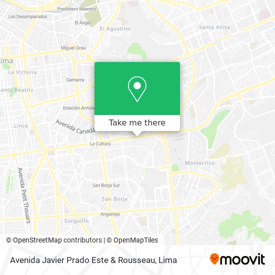 Avenida Javier Prado Este & Rousseau map