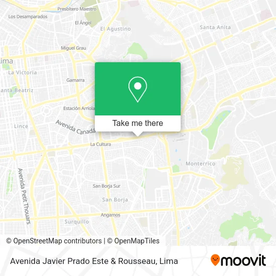 Mapa de Avenida Javier Prado Este & Rousseau
