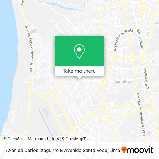 Mapa de Avenida Carlos Izaguirre & Avenida Santa Rosa