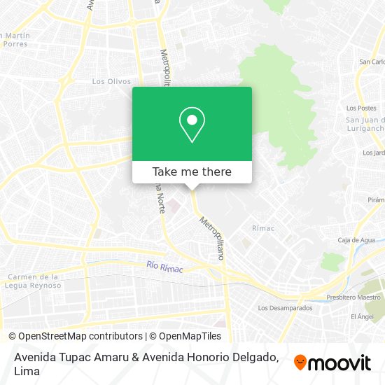 Mapa de Avenida Tupac Amaru & Avenida Honorio Delgado
